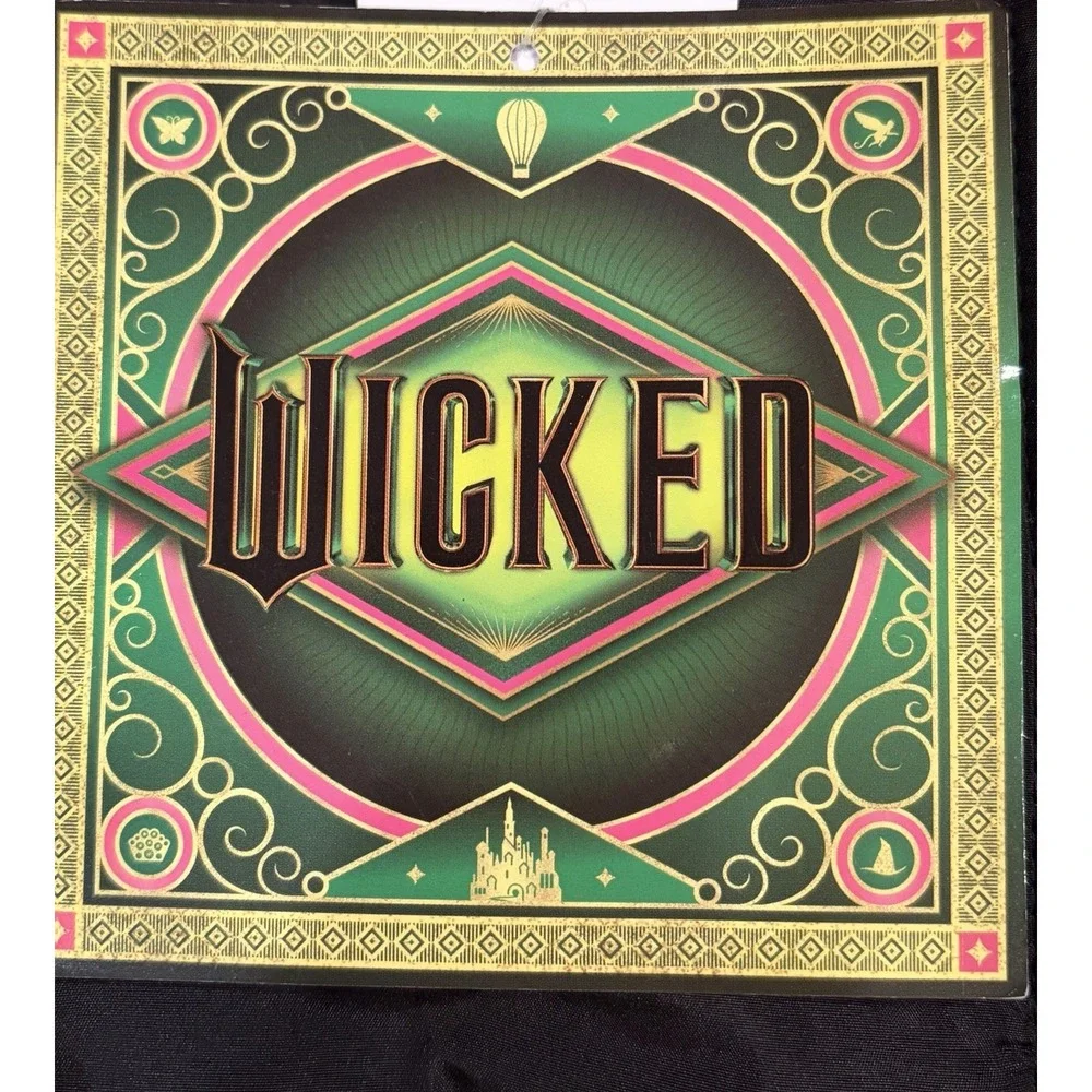 NWT Wicked Girls Bomber Jacket 4/5 Black Universal Elphaba Glinda Zip Coat Movie